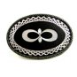 Unmarked Silvertone & Black Belt Buckle 10292013