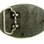 Unmarked Silvertone & Black Belt Buckle 10292013