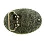 Unmarked Silvertone & Black Belt Buckle 10292013