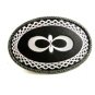Unmarked Silvertone & Black Belt Buckle 10292013
