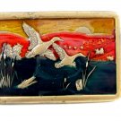 1970's Enameled Ducks In Flight Belt Buckle 04228014 by Kolcaco