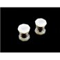 Deco Silvertone Mother Pearl Snap Link Cufflinks Bear Wilde KUM-A-PART 102714a