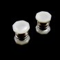 Deco Silvertone Mother Pearl Snap Link Cufflinks Bear Wilde KUM-A-PART 102714a