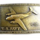 U.S. Navy C-12 Plane Solid Brass Belt Buckle 62514