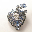 Gorgeous Vintage Blue Rhinestone Brooch