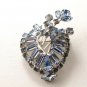 Gorgeous Vintage Blue Rhinestone Brooch