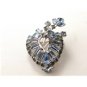 Gorgeous Vintage Blue Rhinestone Brooch
