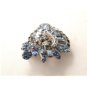 Gorgeous Vintage Blue Rhinestone Brooch