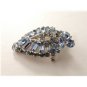 Gorgeous Vintage Blue Rhinestone Brooch