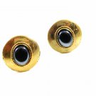 True Vintage Goldtone & Hematite Cufflinks Unmarked 100714