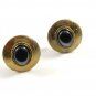 True Vintage Goldtone & Hematite Cufflinks Unmarked 100714