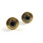 True Vintage Goldtone & Hematite Cufflinks Unmarked 100714