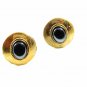 True Vintage Goldtone & Hematite Cufflinks Unmarked 100714
