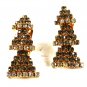 Vintage Christmas Tree Rhinestone Clip On Earrings by HOBE 71215