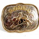 Western Cowboy Rodeo Bull Riding Belt Buckle by Silver Strike 12112013rr