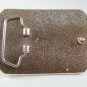 Western Cowboy Silvertone & Leather Embossed Cross Belt Buckle Unmarked 111214