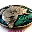 Vintage 1977 Bergamont Enameled Bass Belt Buckle