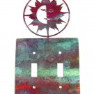 Smiling Sun Double Light Switch Cover Plate by Steel Images USA 6215r