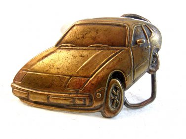 Vintage Solid Brass Sports Car Automobile Belt Buckle