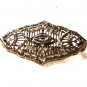 Edwardian / Art Deco Sterling Silver & Amythest Filigree Brooch Unbranded 7115