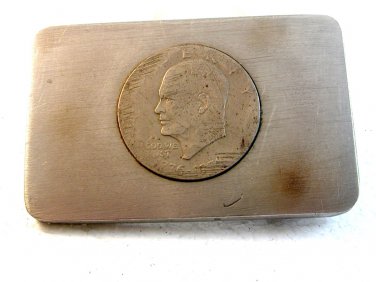 Vintage Handmade Bicentennial Eisenhower Dollar Belt Buckle