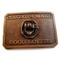 Vintage Rodeo Western Hat Rope Cowboys Make Good Lovers Brass Belt Buckle