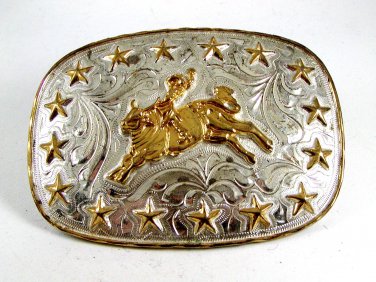 Western Cowboy Rodeo Bull Riding Belt Buckle by Silver Strike 12112013kd