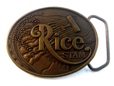 Vintage Stam Rice Rohm Haas Solid Brass Belt Buckle