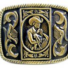 Unmarked Western Cowboy with Hat & Horse Belt Buckle 10222013