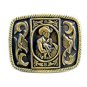 Unmarked Western Cowboy with Hat & Horse Belt Buckle 10222013
