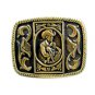 Unmarked Western Cowboy with Hat & Horse Belt Buckle 10222013