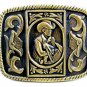 Unmarked Western Cowboy with Hat & Horse Belt Buckle 10222013