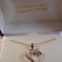 Sterling Silver & 18Kt Gold & Diamond Accent Heart Pendant Chain