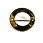 True Vintage Round Japanese Damascene Brooch Signed 102914a