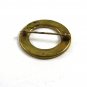 True Vintage Round Japanese Damascene Brooch Signed 102914a