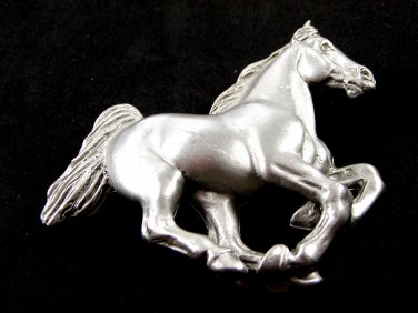 Horse Pewter Belt Buckle by KEV Made in USA 6514 Old New Stock