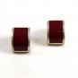Mexican Sterling Silver & Red Onyx Pieced Earrings