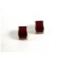 Mexican Sterling Silver & Red Onyx Pieced Earrings