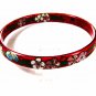 Vintage Oriental Red Flowers Cloisonne Bracelet Unbranded 71715