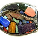 Vintage Silvertone & Stones & Enamel Huecho En Mexico Shark Belt Buckle 10292013