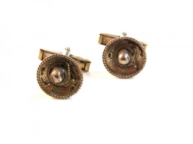 Vintage Old Eagle Mark 63 or 163 Mexican Sombero Sterling Silver Cufflinks 07082