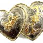 Alpaca Mexico 2 Hearts Bull Rider Western Belt Buckle 7214