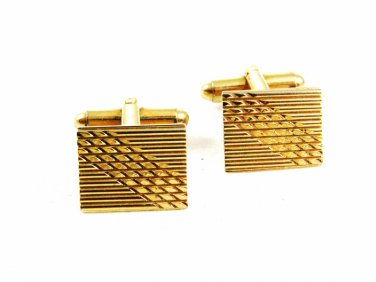 True Vintage  Deco Goldtone Cufflinks Unmarked 110714