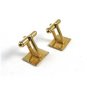 True Vintage  Deco Goldtone Cufflinks Unmarked 110714