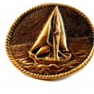 Vintage Handcrafted Sail Boat Belt Buckle Signed Crafts by Mike ? W.Va.