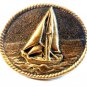 Vintage Handcrafted Sail Boat Belt Buckle Signed Crafts by Mike ? W.Va.