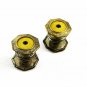 Art Deco Silvertone & Yellow Shell Snap Link Cufflinks Unmarked 103114