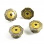 Art Deco Silvertone & Yellow Shell Snap Link Cufflinks Unmarked 103114