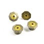 Art Deco Silvertone & Yellow Shell Snap Link Cufflinks Unmarked 103114