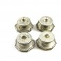 Art Deco Silvertone & Yellow Shell Snap Link Cufflinks Unmarked 103114